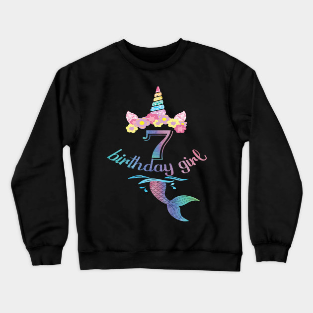 7th Birthday Girl Boy T Shirt 7 Years Old Party Gift 7th Birthday Gift Ideas Crewneck Sweatshirt Teepublic
