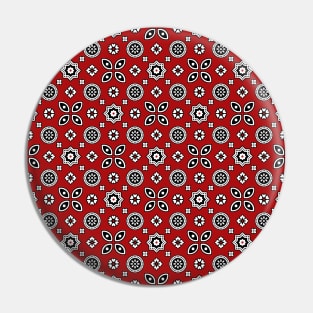 Red Sindhi Ajrak Pattern Pin