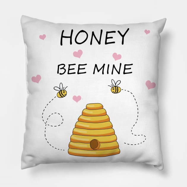 Honey Bee Mine Pillow by valentinahramov