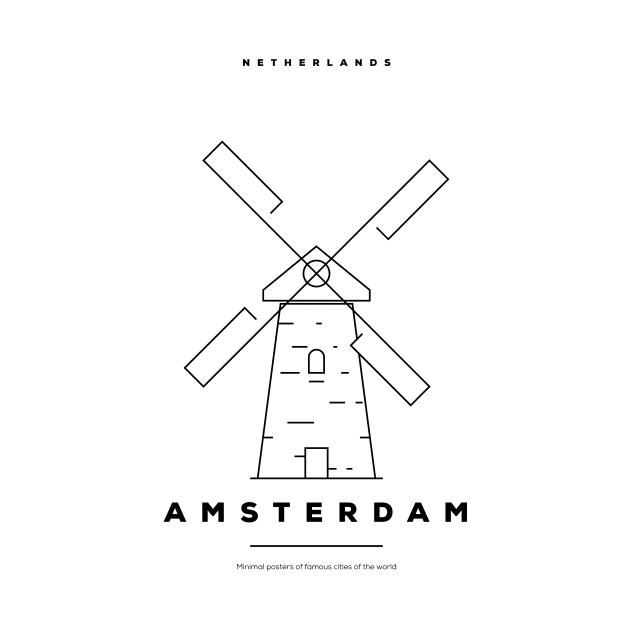 Amsterdam Minimal Black Line Design by kursatunsal