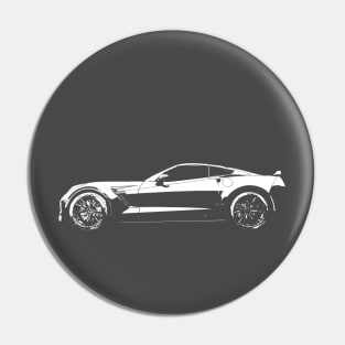 C7 Chevy Corvette - stylized white on dark background Pin