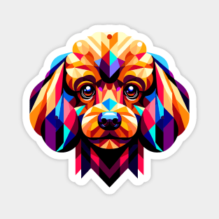 Colorful Toy Poodle Portrait: Geometric Canine Art Magnet