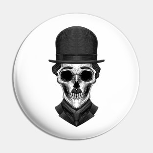 Chaplin skull artwork Pin