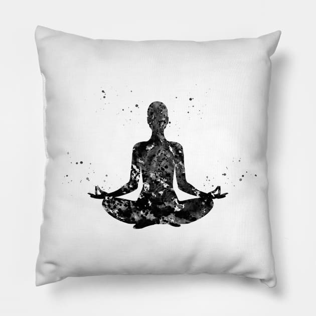 Meditating Woman Pillow by erzebeth