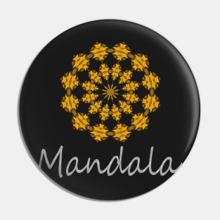 Yoga Mandala Symmetric Flower Pattern Pin