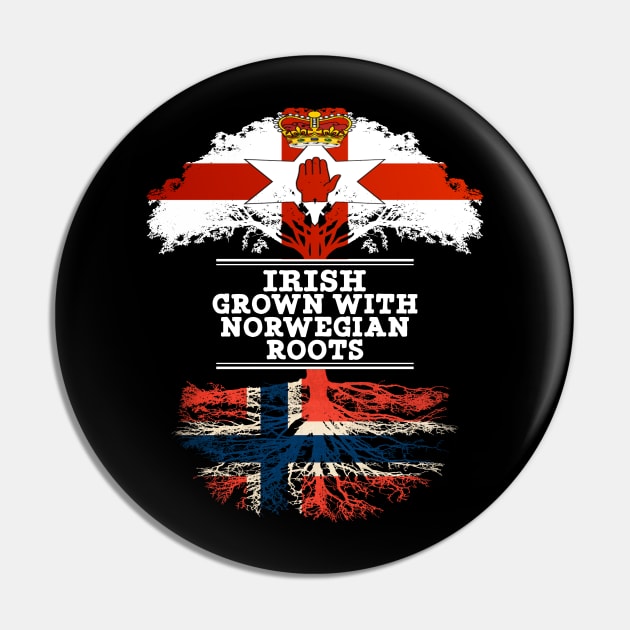 Northern Irish Grown With Norwegian Roots - Gift for Norwegian With Roots From Norway Pin by Country Flags