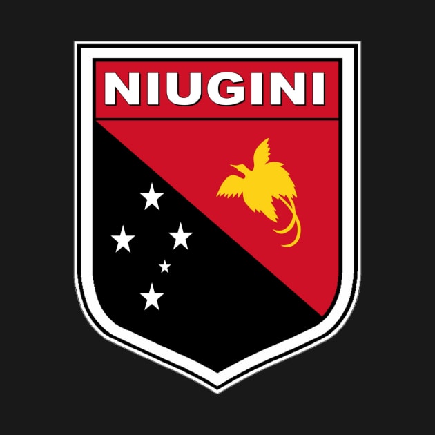 Nuigini New Guinea flag in shield by pickledpossums