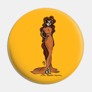 Orange Catrina with transparent background Pin