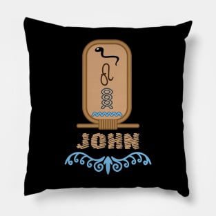 JOHN-American names in hieroglyphic letters-JOHN, name in a Pharaonic Khartouch-Hieroglyphic pharaonic names Pillow