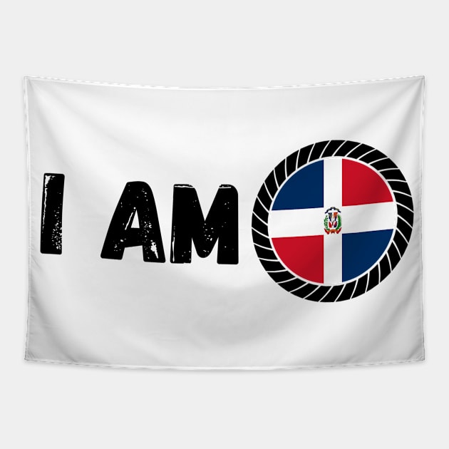 Dominican Heritage Dominican Republic Roots Family DNA Flag Design Tapestry by OriginalGiftsIdeas