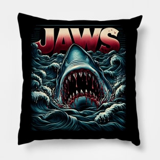 Unleash Oceanic Dread: Dive into Shark-Inspired Thrills with our Jaws-Inspired Collection! Pillow