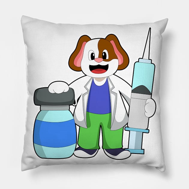 Dog as Doctor with Syringe Pillow by Markus Schnabel