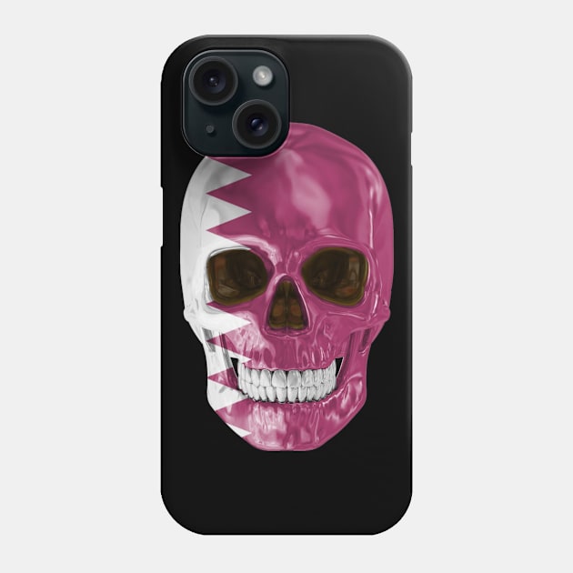 Qatar Flag Skull - Gift for Qatarian With Roots From Qatar Phone Case by Country Flags