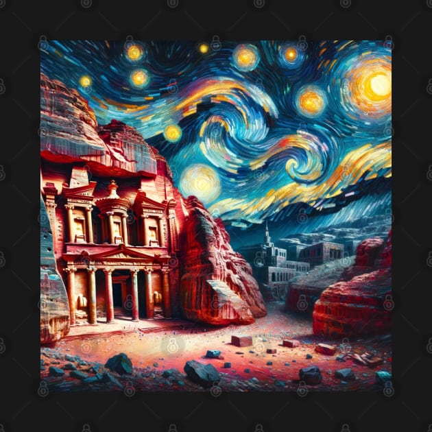 Petra Jordan Starry Night - Beautiful Iconic Places by Edd Paint Something