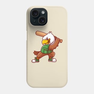 Cute Eagle Playing Baseball Cartoon Phone Case