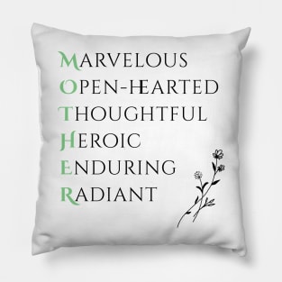 World's Best Mom - Acrostic about Mother minimalistic design Pillow