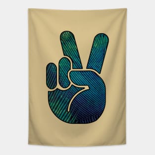peace hand feathered Tapestry