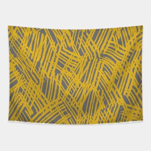 Lines Sketch in Mustard Yellow and Grey Tapestry