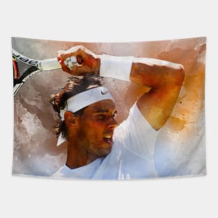 Rafael Nadal Watercolor Tapestry