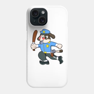 Dog as Police officer with Baton - Police Phone Case