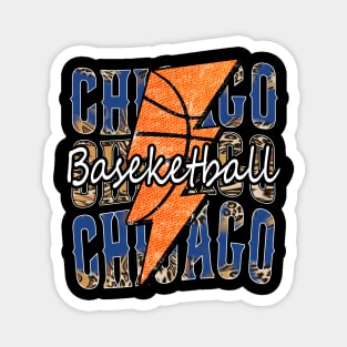 Graphic Basketball Chicago Proud Name Vintage Magnet
