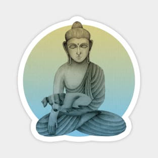 Buddha with dog 3 Magnet