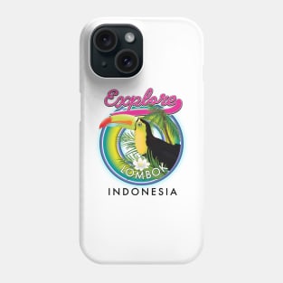 Explore Lombok Indonesia travel logo Phone Case