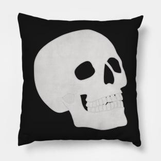 Minimal White Skull Pillow