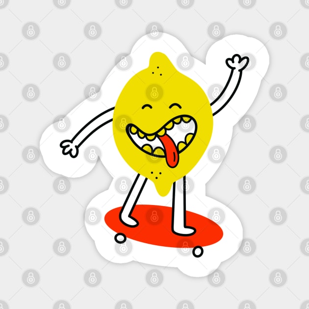 Lemon king lemon skating funny skate lemon funny lemons Magnet by Tropical Blood