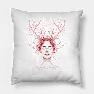 Woman with antler Pillow