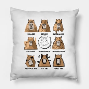 Capybaras Funny Capybara Face Rodent Ok I Pull Up Capybara Pillow