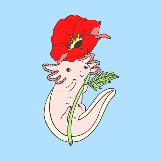 Axolotl with Poppy by natelledrawsstuff