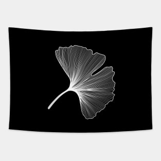 Ginkgo Biloba leaf white Tapestry