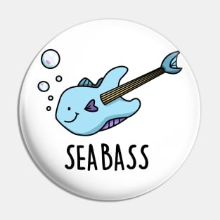 Sea Bass Cute Fish Bass Guitar Pun Pin