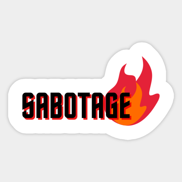sabotage among us impostor sticker teepublic
