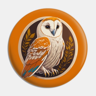 Barn Owl Portrait Pin