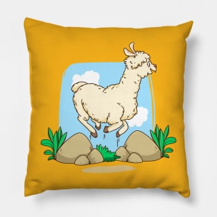 Hand Drawn Llama Alpaca Funny Pillow