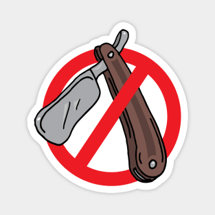 No Cut Throat Razors Allowed Funny Bearded Barber Sign Magnet