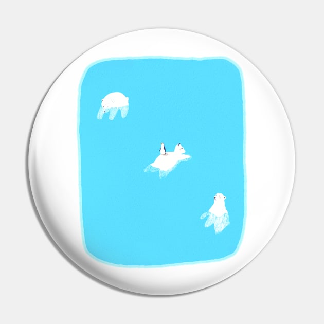 Water Pool Bear Artic Cold Penguin Pin by AnaRitaRobalo