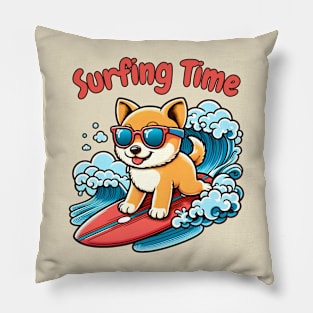 Surfing dog Pillow