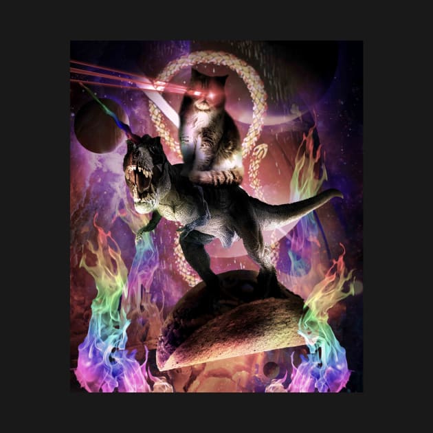 Evil Space Laser Cat On Dinosaur Unicorn On Taco by Random Galaxy