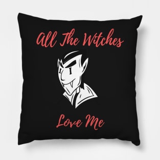 Halloween Costume Party All The Witches Love Me Men Women Tshirt Art Pillow