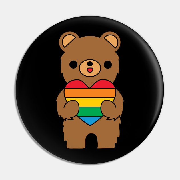 California Bear Love is Love Pin by BoredInc