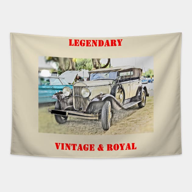 Royal Vintage Legendary Classic Car Tapestry by fantastic-designs