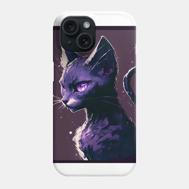 Purple Kitty Phone Case by ProjectAI