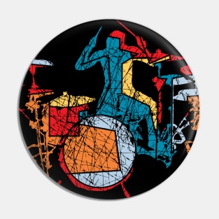 Abstract Colorful Drummer Pin