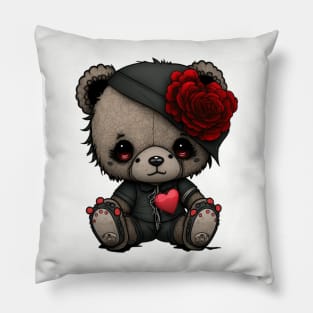 rose emo teddy Pillow