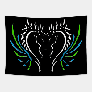 Mythological Serpent Horned Dragon Tapestry