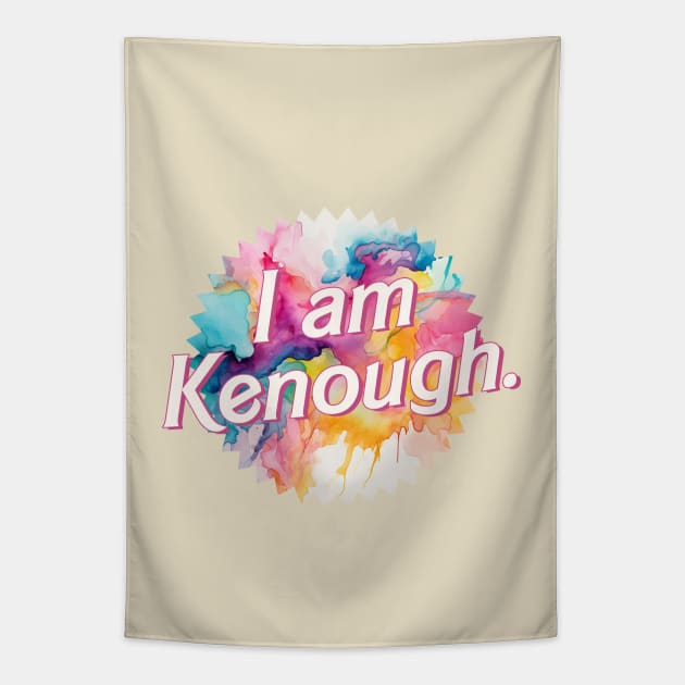 I am Kenough | Tie Dye Tapestry by Retro Travel Design