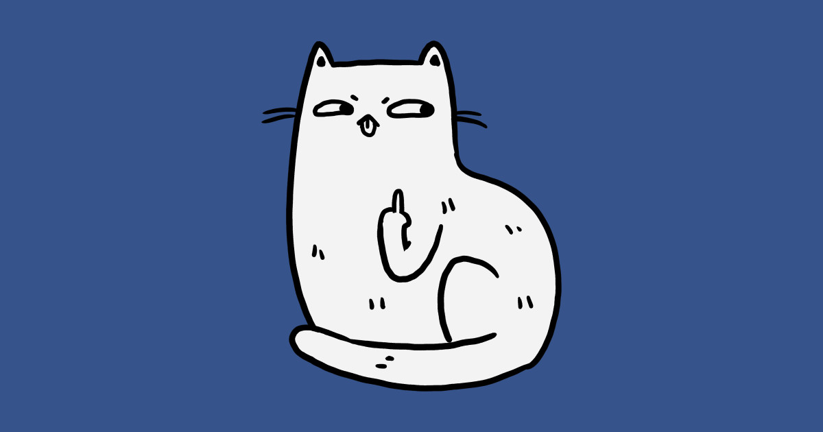 Middle Finger Cat - Cat Giving The Middle Finger - T-Shirt | TeePublic UK